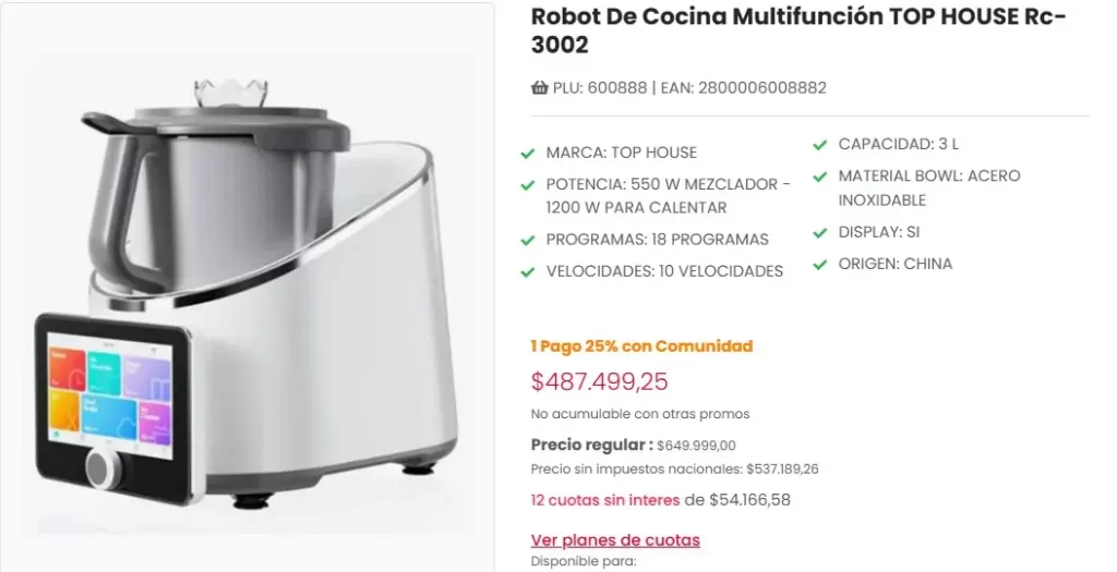 robot de cocina coto