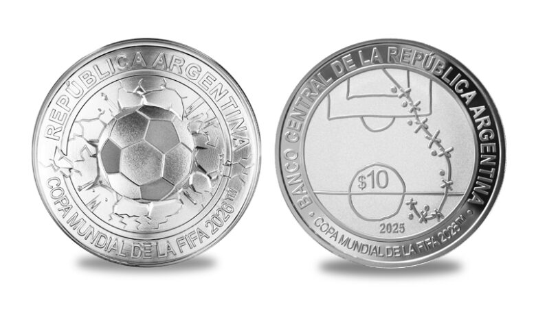 el bcra lanza una moneda conmemorativa de la copa mundial de fútbol 2026